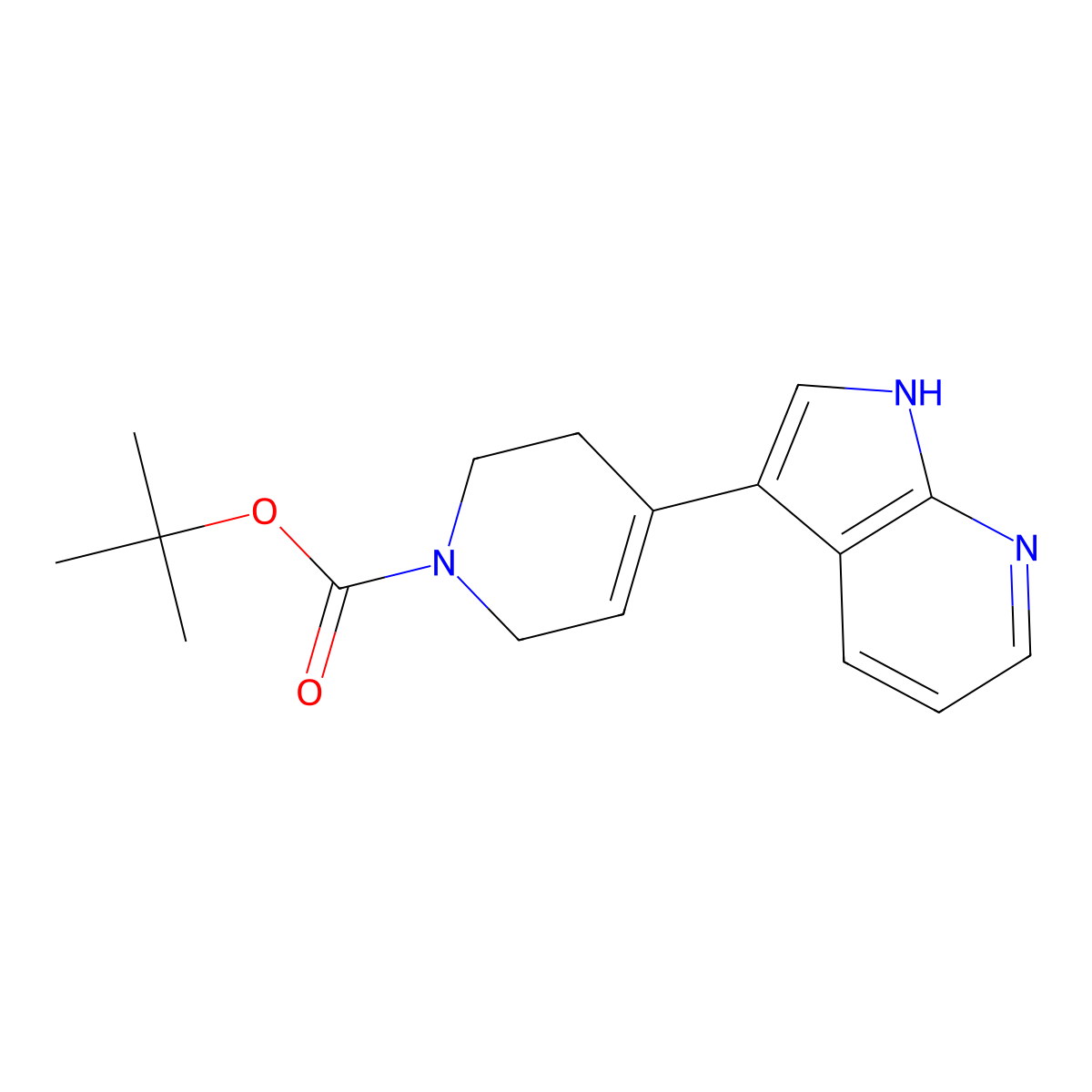 Tert-butyl 4-(1H-pyrrolo[2,3-B]pyridin-3-YL)-5,6-dihydropyridine-1(2H)-carboxylate molecular structure, CAS 400801-82-3