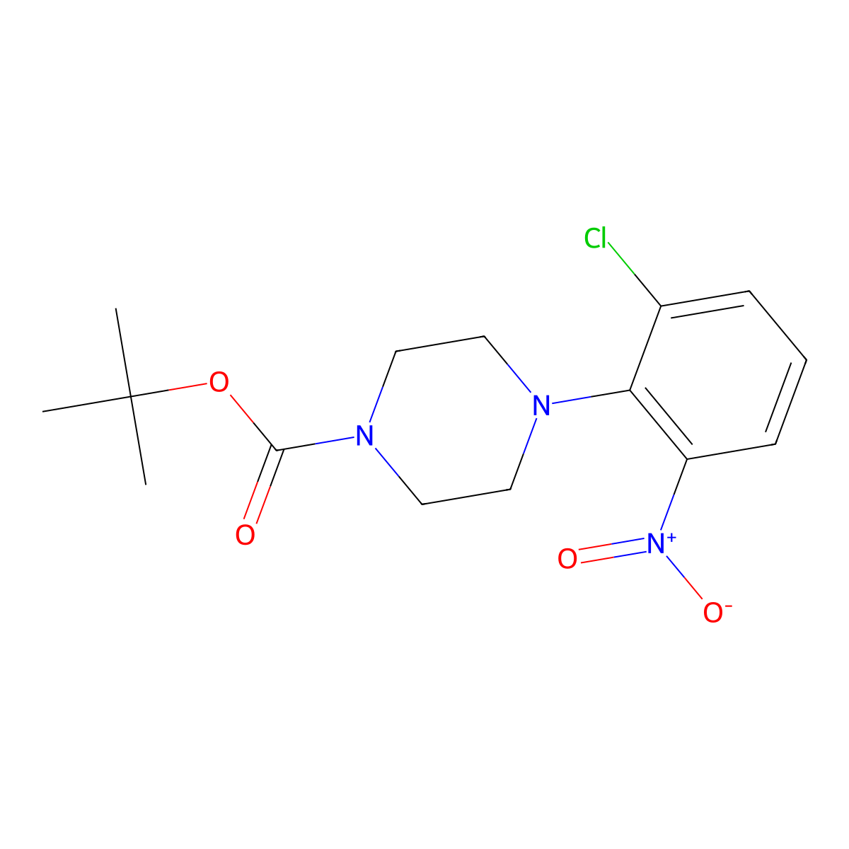 1-Boc-4-(2-chloro-6-nitrophenyl)piperazine molecular structure, CAS 400803-05-6