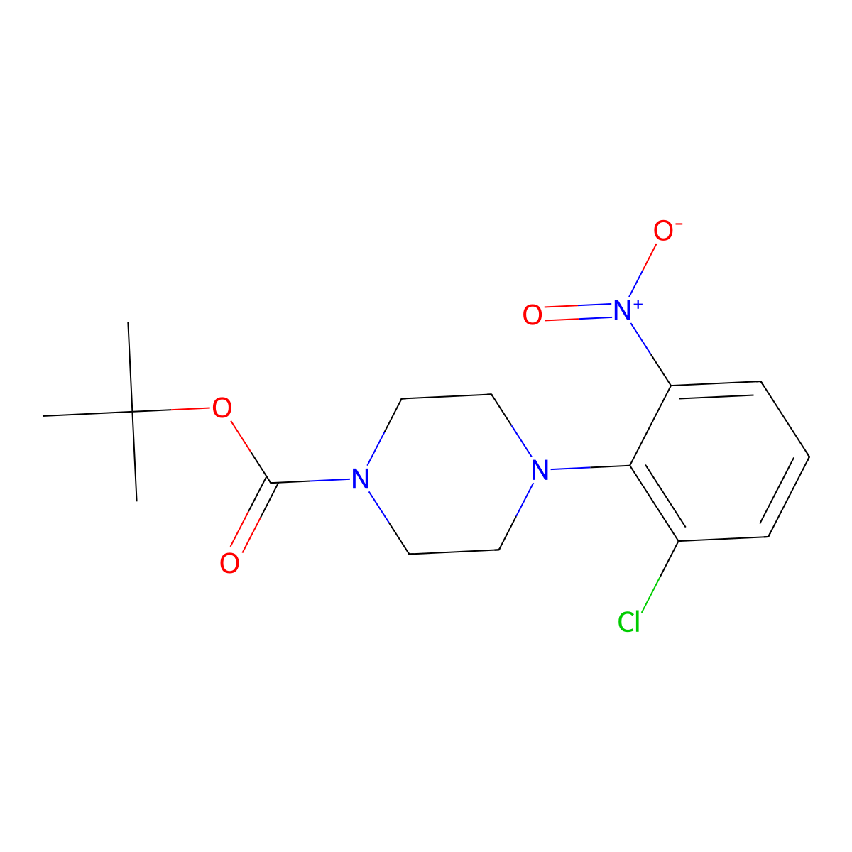1-Boc-4-(2-chloro-6-nitrophenyl)piperazine molecular structure, CAS 400803-05-6