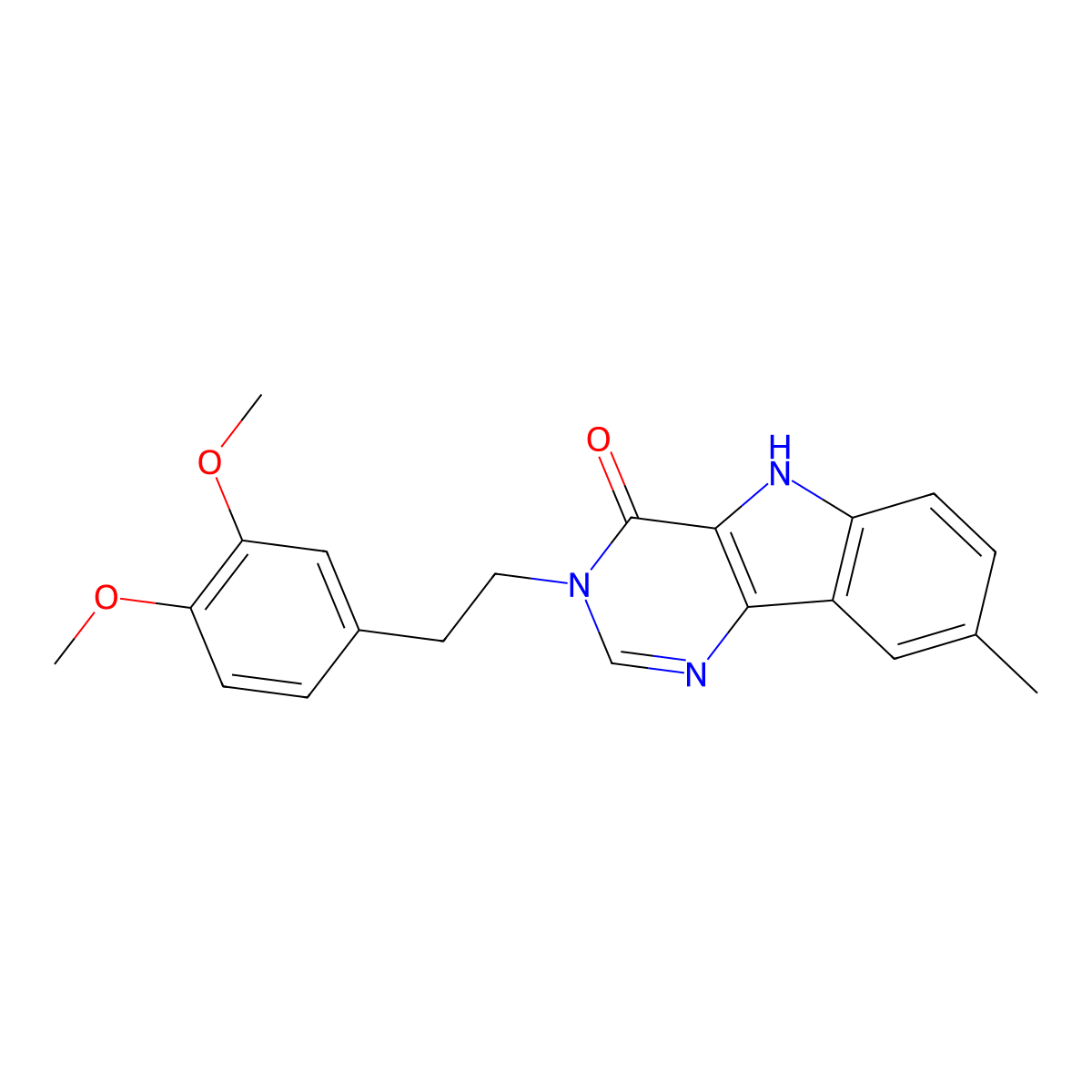 3-(3,4-dimethoxyphenethyl)-8-methyl-3H-pyrimido[5,4-b]indol-4(5H)-one molecular structure, CAS 400821-49-0