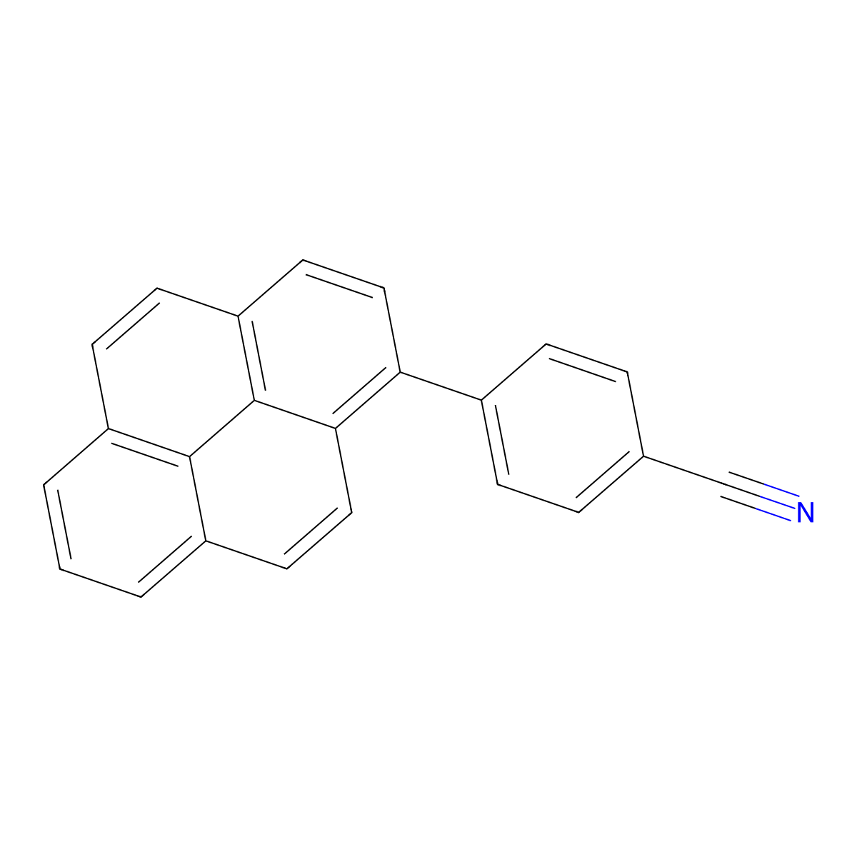 Benzonitrile, 4-(1-pyrenyl)- molecular structure, CAS 400822-60-8