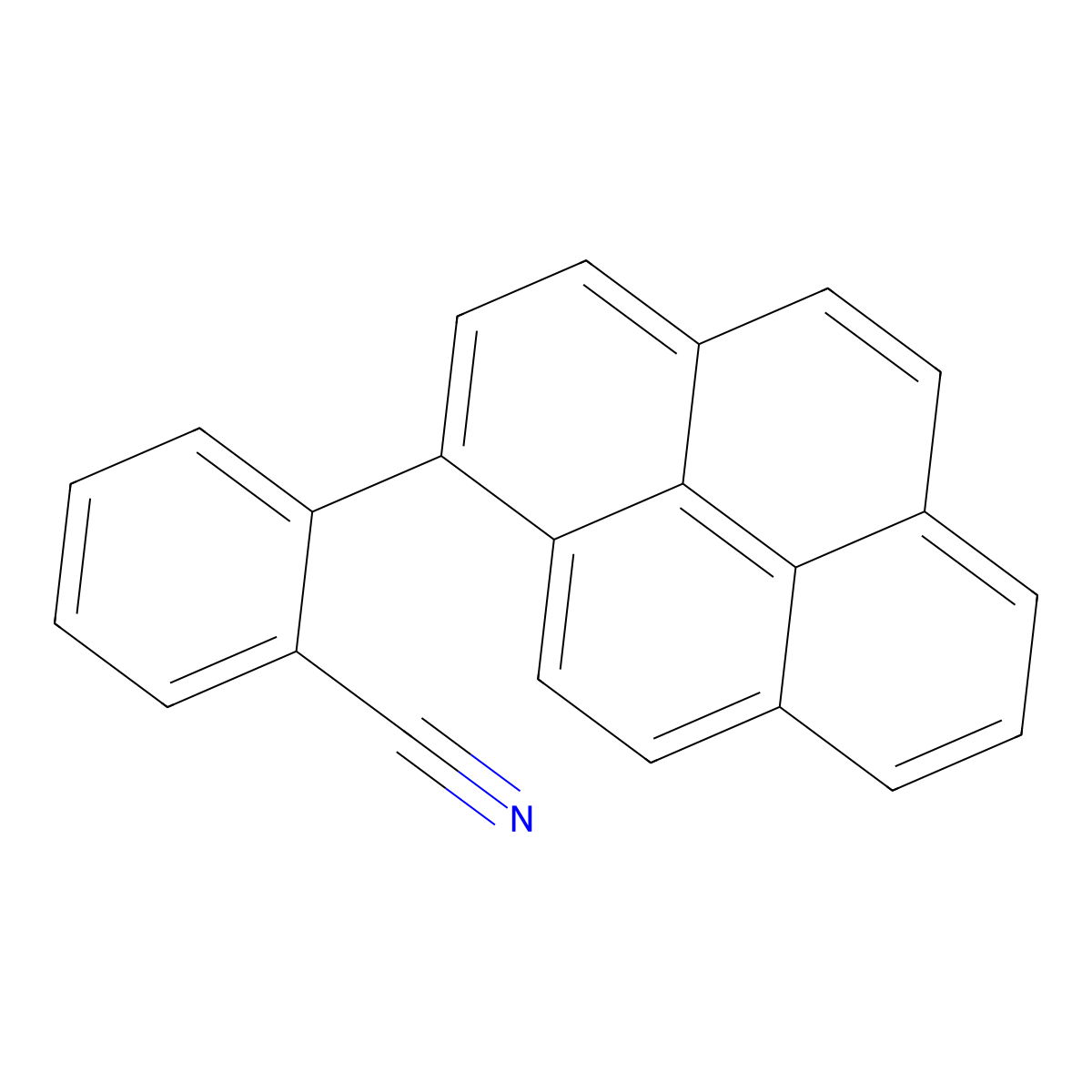 Benzonitrile, 2-(1-pyrenyl)- molecular structure, CAS 400822-61-9