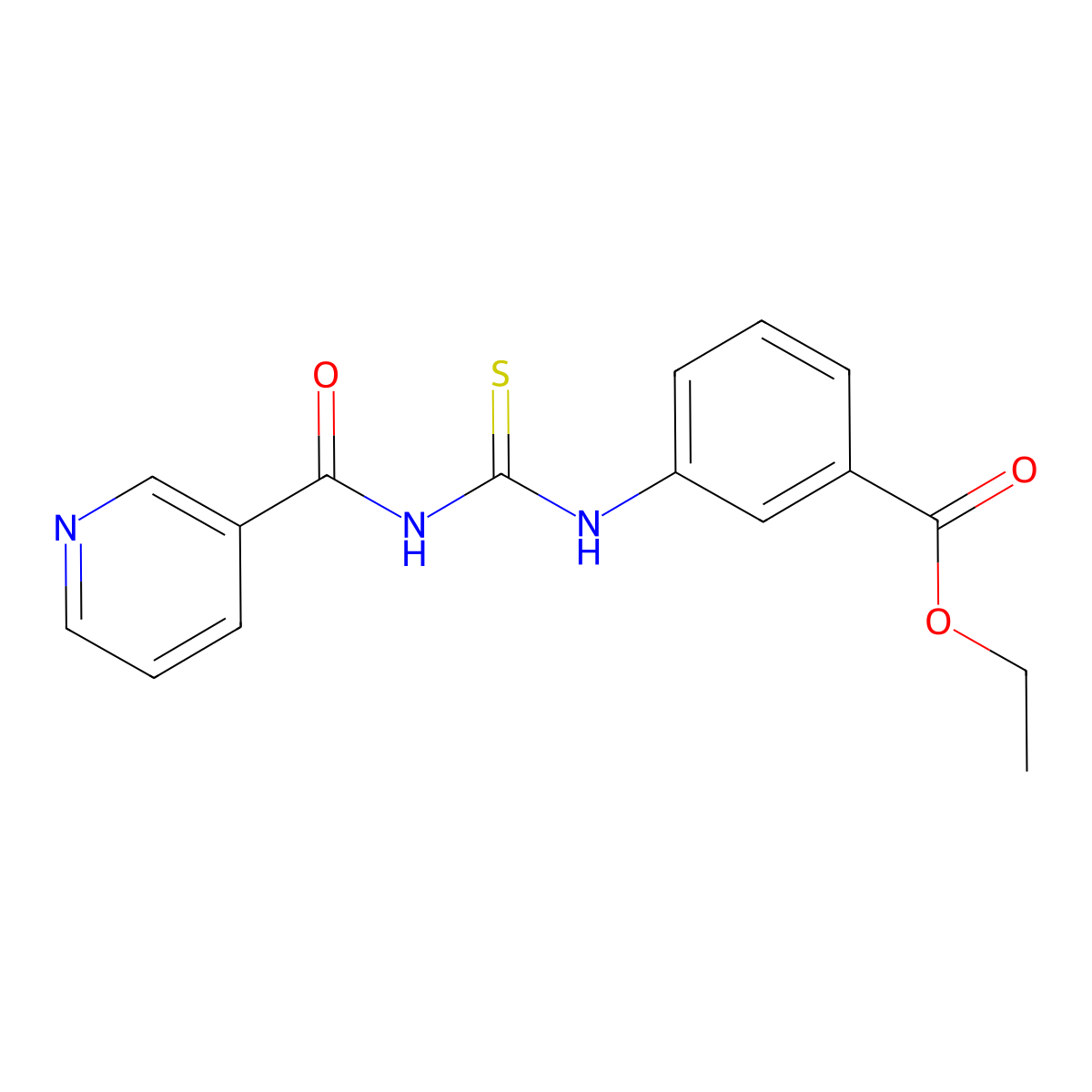 Ethyl 3-(pyridine-3-carbonylcarbamothioylamino)benzoate molecular structure, CAS 400828-85-5