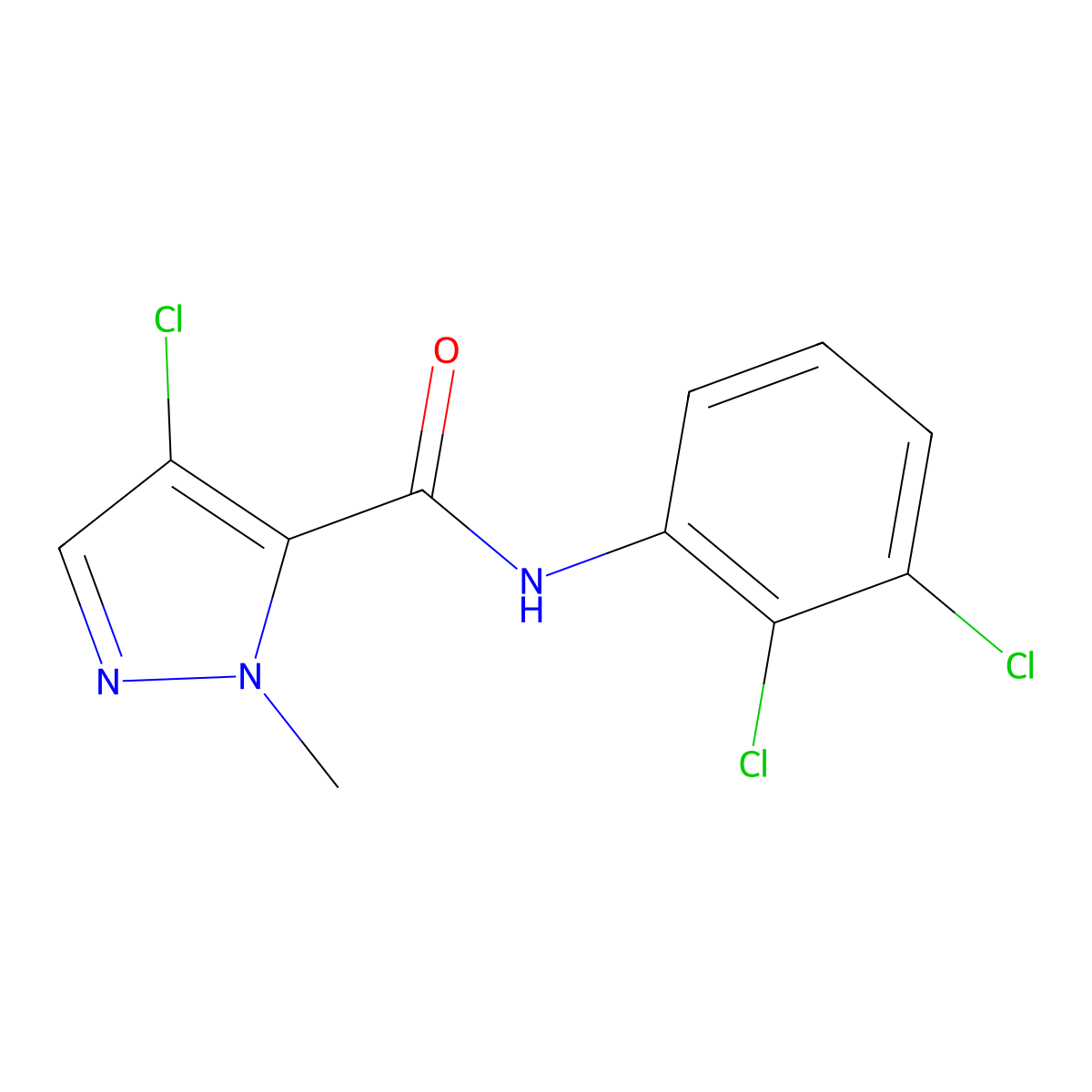 4-chloro-N-(2,3-dichlorophenyl)-1-methyl-1H-pyrazole-5-carboxamide molecular structure, CAS 400834-36-8