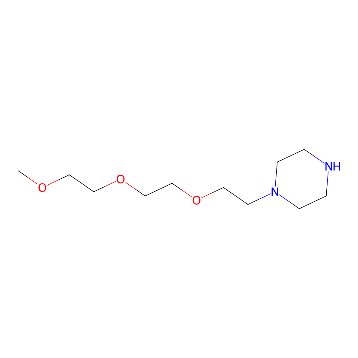 1-(2-(2-(2-Methoxyethoxy)ethoxy)ethyl)piperazine molecular structure, CAS 400836-58-0