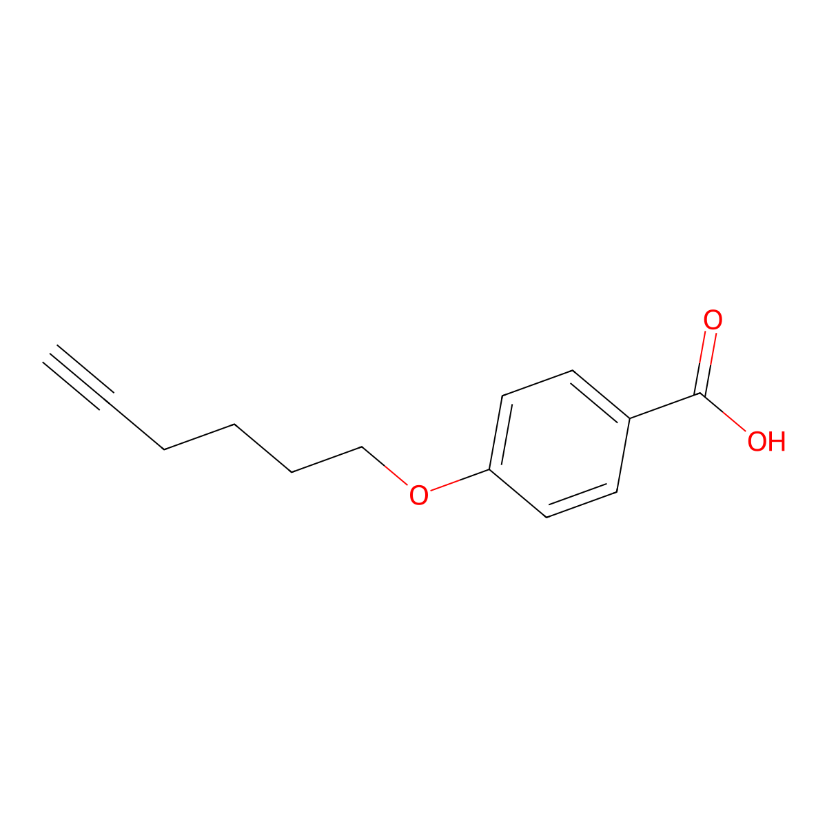 4-(Hex-5-yn-1-yloxy)benzoic acid molecular structure, CAS 400837-55-0