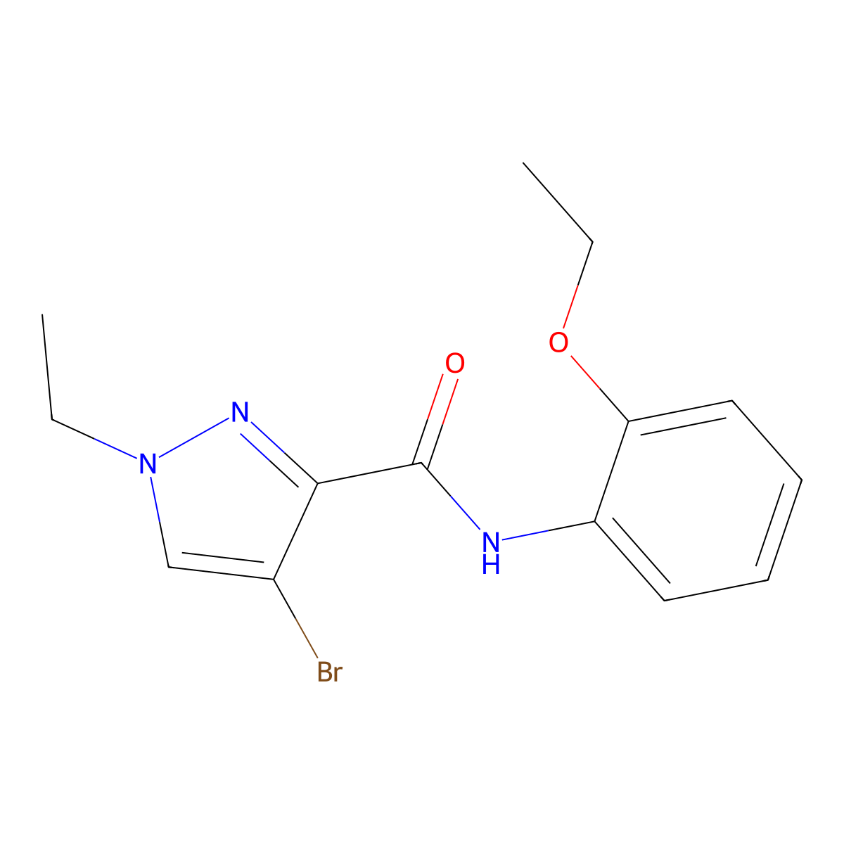 4-bromo-N-(2-ethoxyphenyl)-1-ethyl-1H-pyrazole-3-carboxamide molecular structure, CAS 400838-94-0