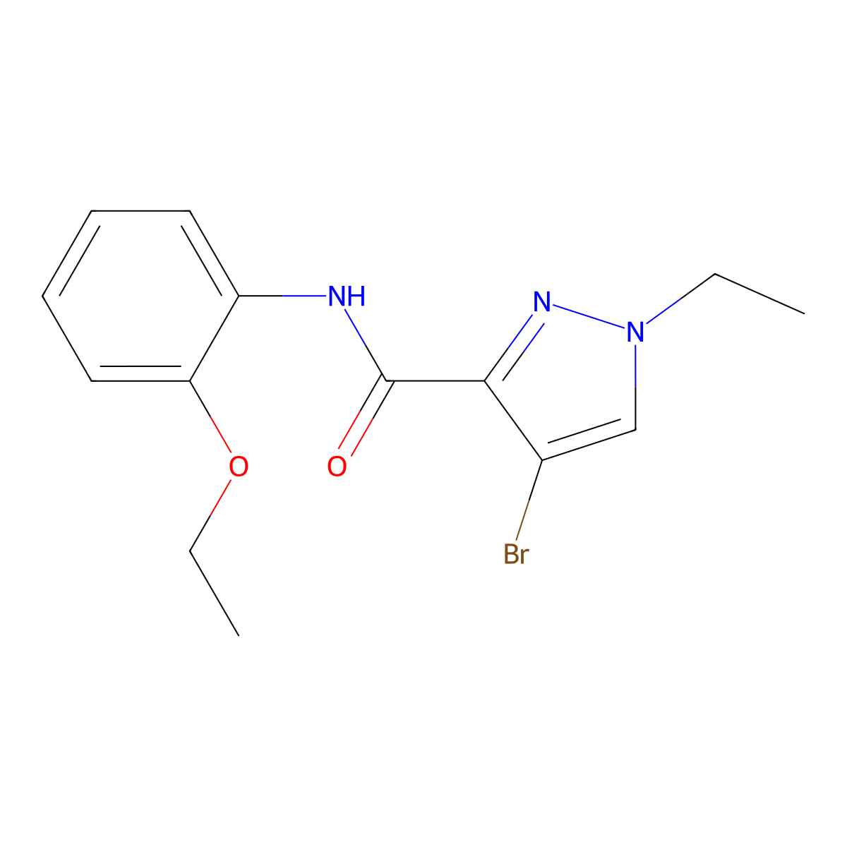 4-bromo-N-(2-ethoxyphenyl)-1-ethyl-1H-pyrazole-3-carboxamide molecular structure, CAS 400838-94-0