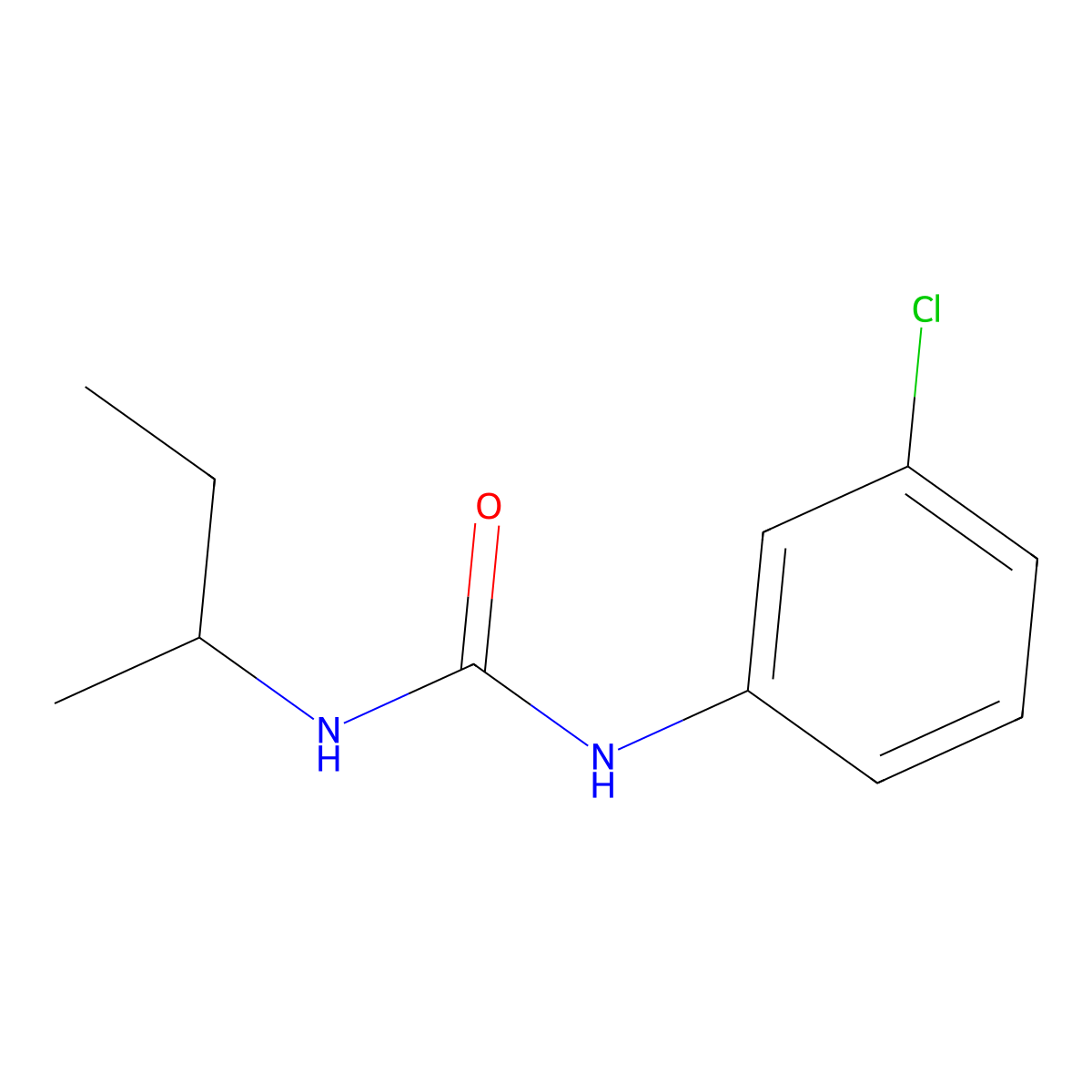 N-(Sec-butyl)-N'-(3-chlorophenyl)urea molecular structure, CAS 400839-32-9