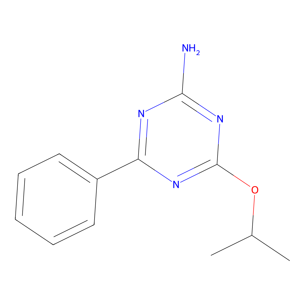 4-Isopropoxy-6-phenyl-1,3,5-triazin-2-amine molecular structure, CAS 400839-36-3