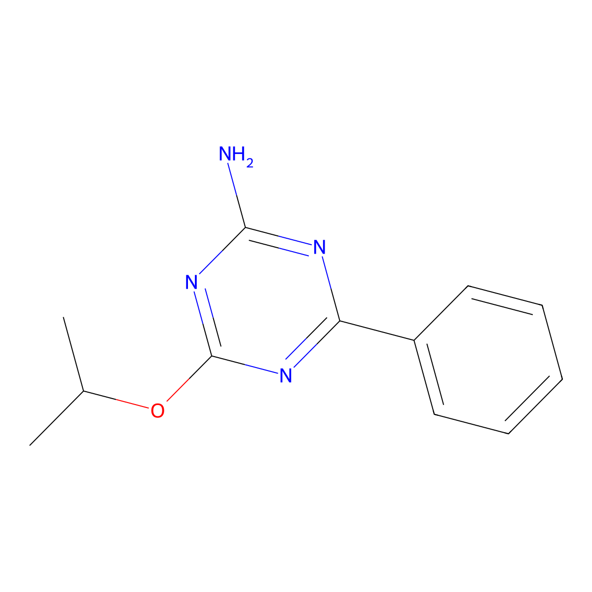 4-Isopropoxy-6-phenyl-1,3,5-triazin-2-amine molecular structure, CAS 400839-36-3