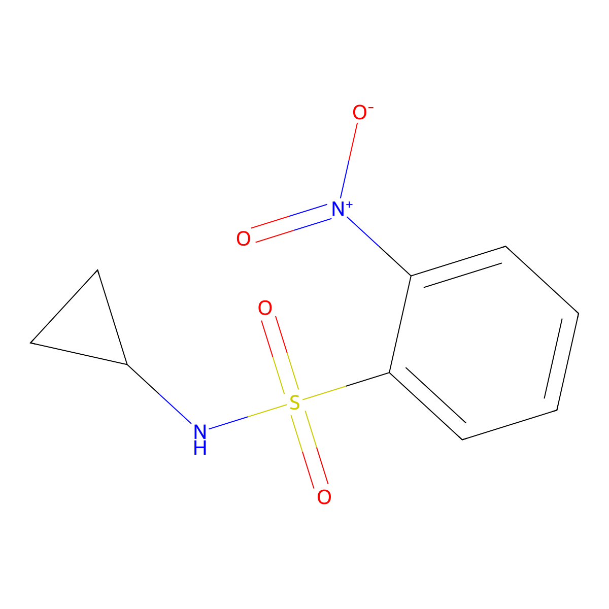 N-cyclopropyl-2-nitrobenzenesulfonamide molecular structure, CAS 400839-43-2