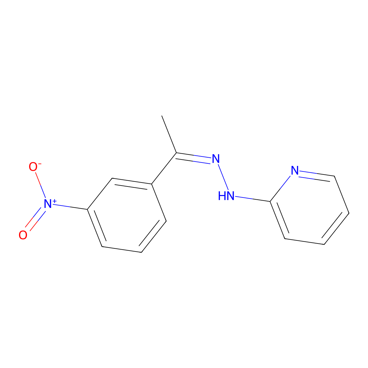 1-(3-Nitrophenyl)ethanone 2-(2-pyridinyl)hydrazone molecular structure, CAS 400839-60-3