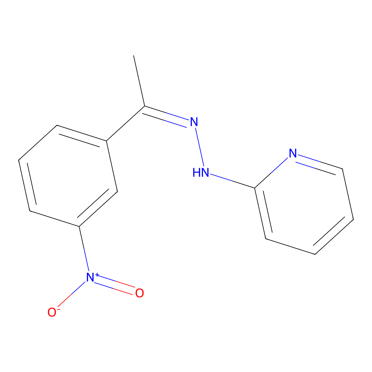 1-(3-Nitrophenyl)ethanone 2-(2-pyridinyl)hydrazone molecular structure, CAS 400839-60-3