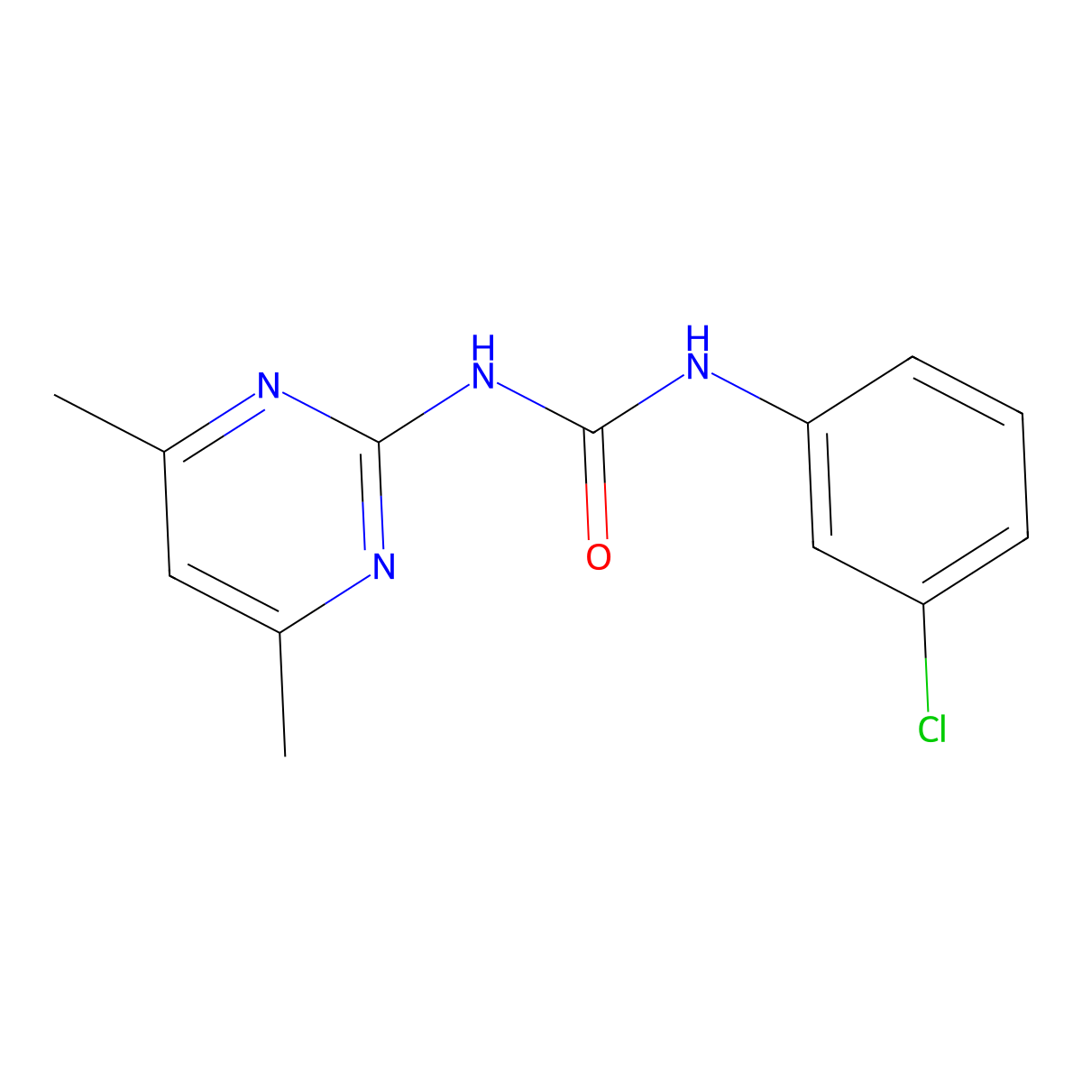 1-(3-Chlorophenyl)-3-(4,6-dimethylpyrimidin-2-yl)urea molecular structure, CAS 400839-95-4