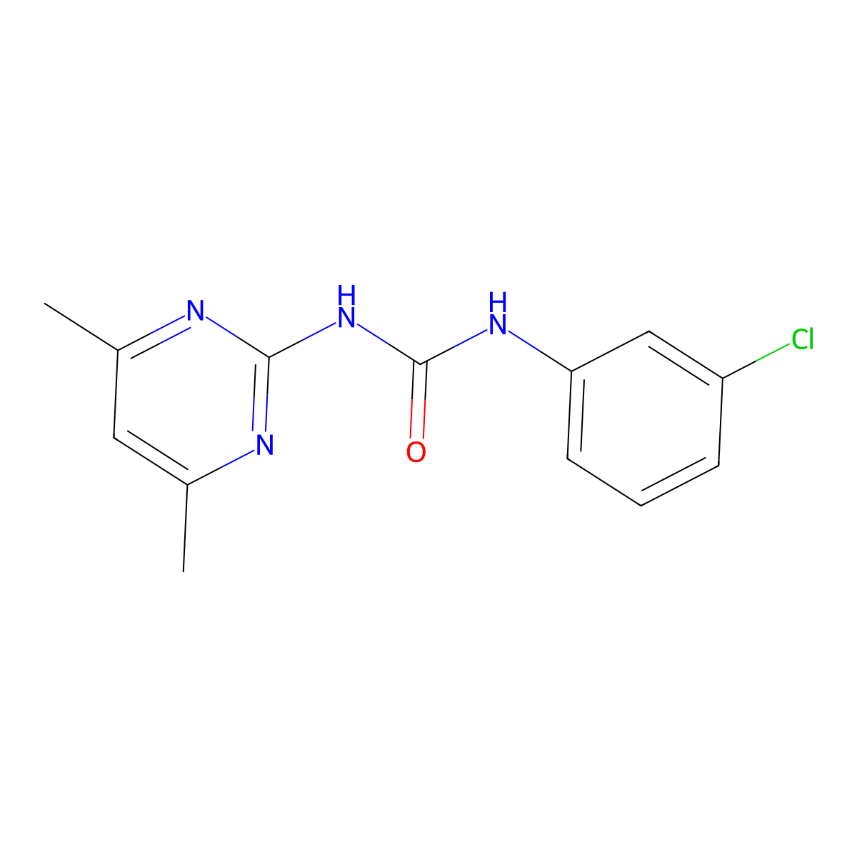 1-(3-Chlorophenyl)-3-(4,6-dimethylpyrimidin-2-yl)urea molecular structure, CAS 400839-95-4
