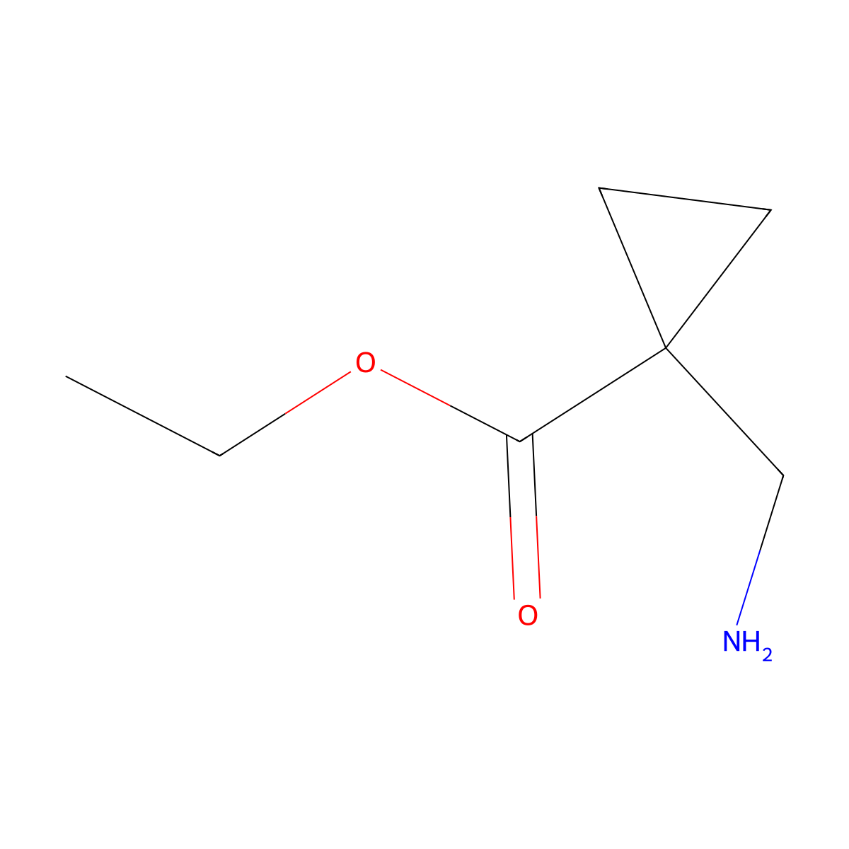 Ethyl 1-(aminomethyl)cyclopropanecarboxylate molecular structure, CAS 400840-94-0
