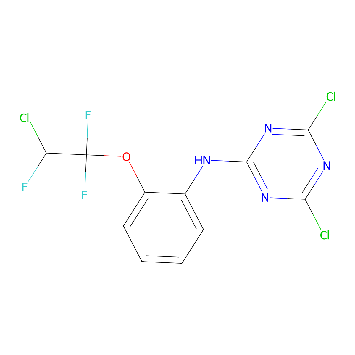 4,6-dichloro-N-[2-(2-chloro-1,1,2-trifluoroethoxy)phenyl]-1,3,5-triazin-2-amine molecular structure, CAS 400840-97-3