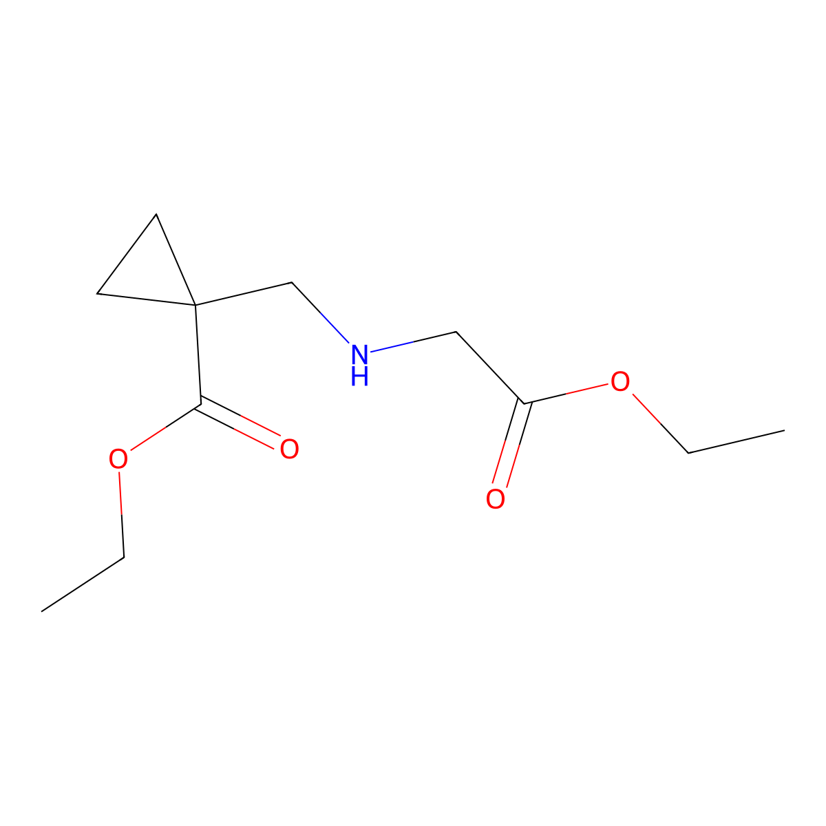 Ethyl 1-((2-ethoxy-2-oxoethylamino)methyl)cyclopropanecarboxylate molecular structure, CAS 400841-00-1