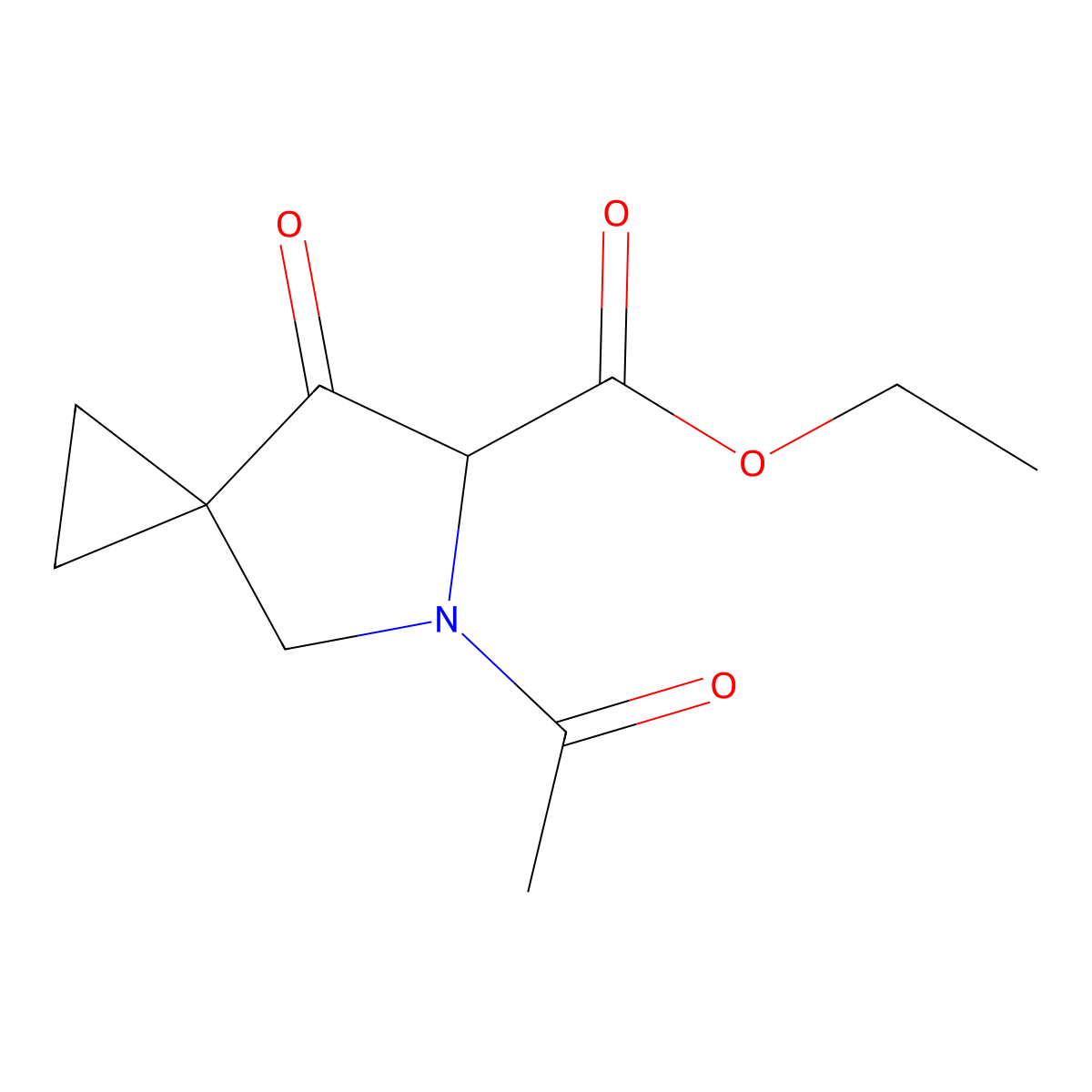 Ethyl 5-acetyl-7-oxo-5-azaspiro[2.4]heptane-6-carboxylate molecular structure, CAS 400841-08-9
