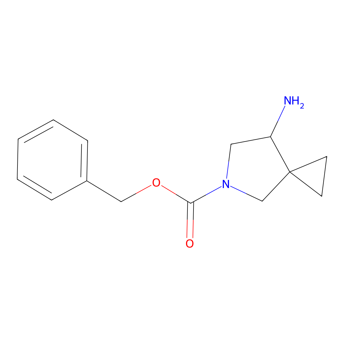 Benzyl 7-amino-5-azaspiro[2.4]heptane-5-carboxylate molecular structure, CAS 400841-18-1