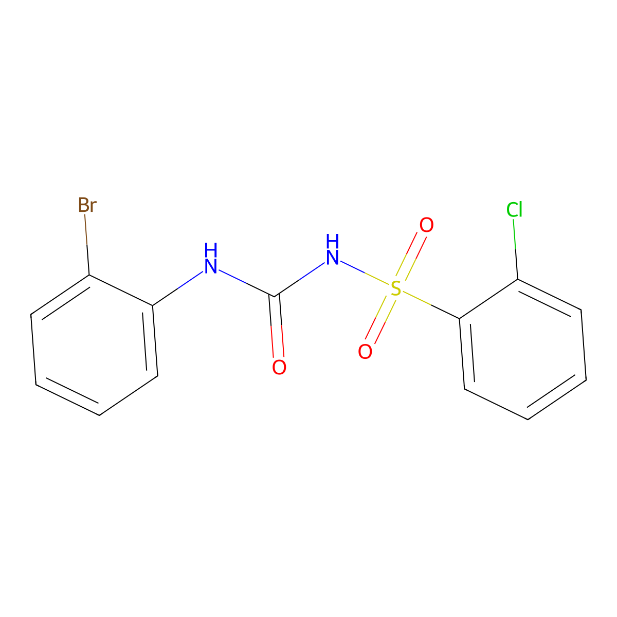 N-[[(2-Bromophenyl)amino]carbonyl]-2-chlorobenzenesulfonamide molecular structure, CAS 400841-19-2