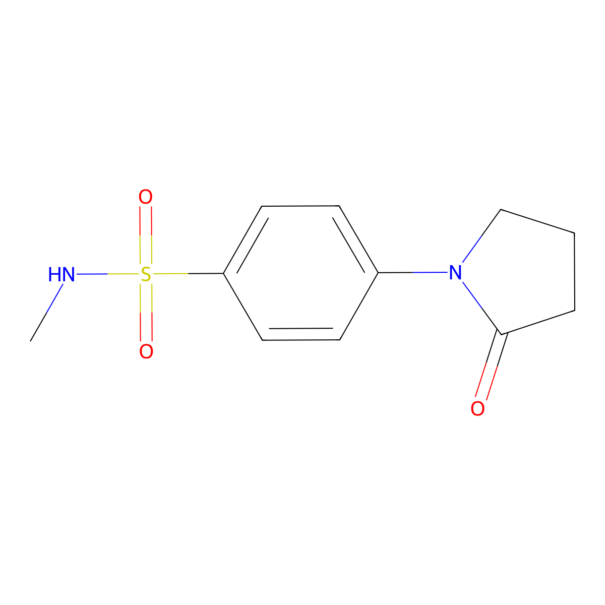 N-methyl-4-(2-oxopyrrolidin-1-yl)benzenesulfonamide molecular structure, CAS 400842-19-5
