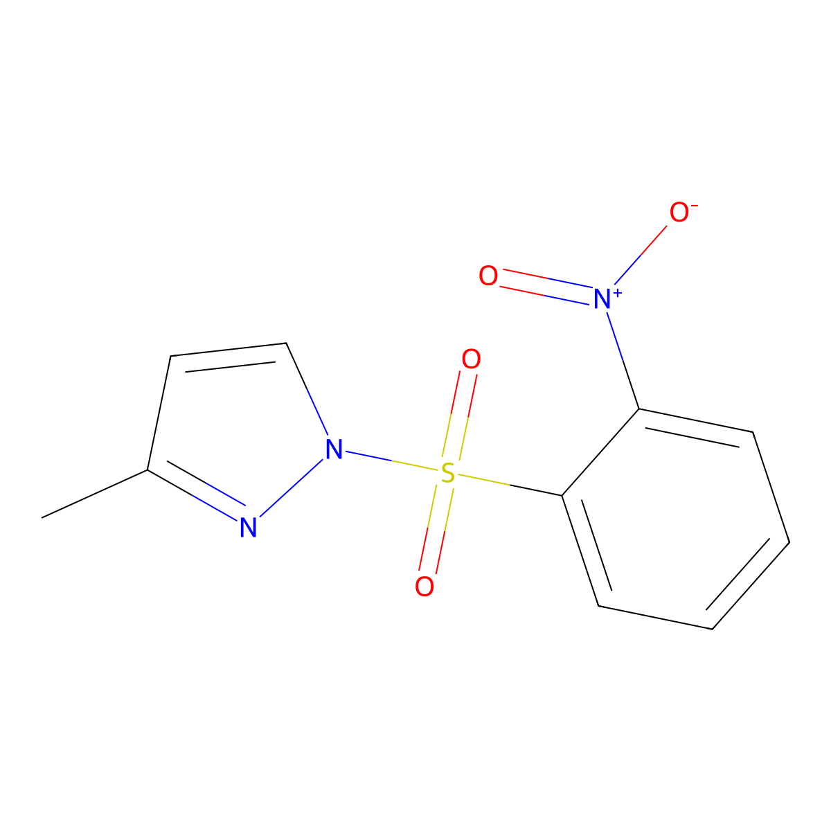3-Methyl-1-(2-nitrophenyl)sulfonylpyrazole molecular structure, CAS 400842-55-9