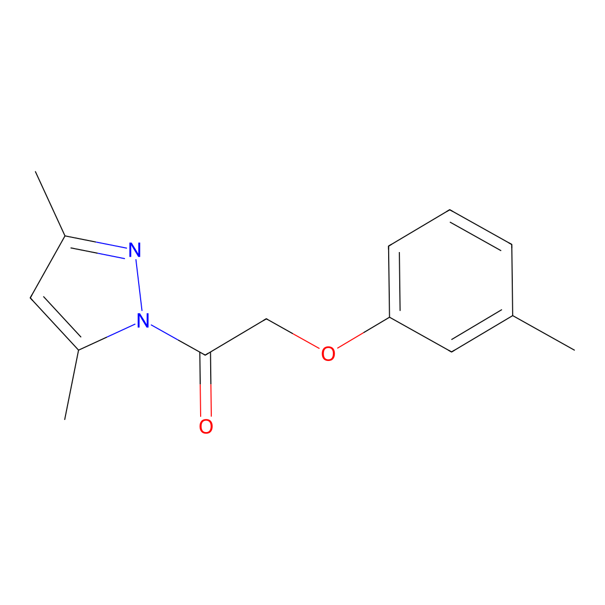 2-(3,5-dimethyl-1H-pyrazol-1-yl)-2-oxoethyl 3-methylphenyl ether molecular structure, CAS 400842-60-6