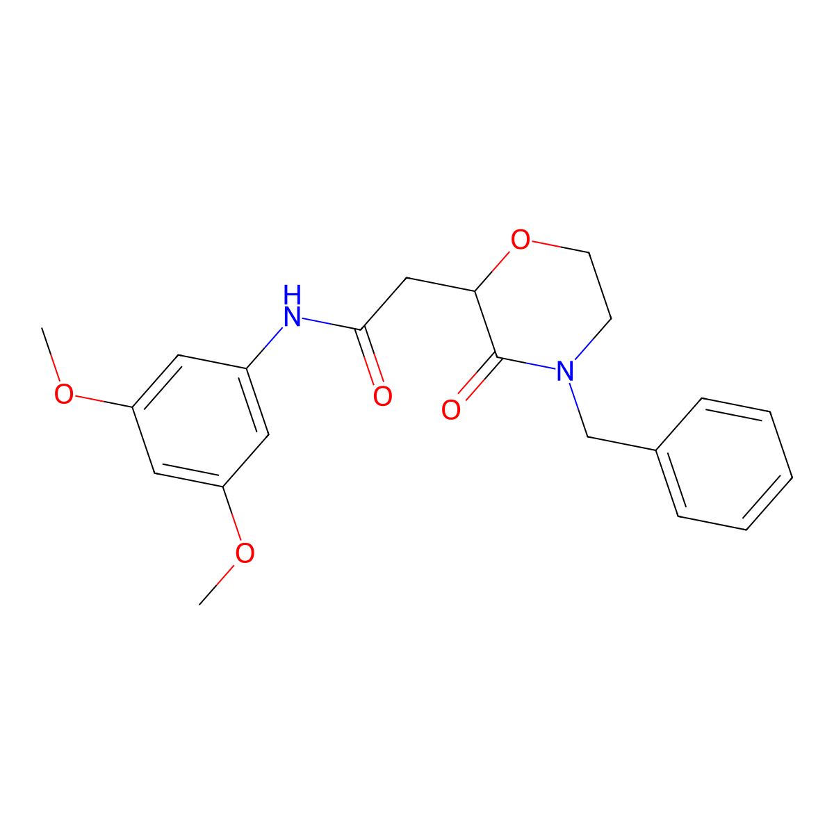 2-(4-benzyl-3-oxomorpholin-2-yl)-N-(3,5-dimethoxyphenyl)acetamide molecular structure, CAS 400843-81-4
