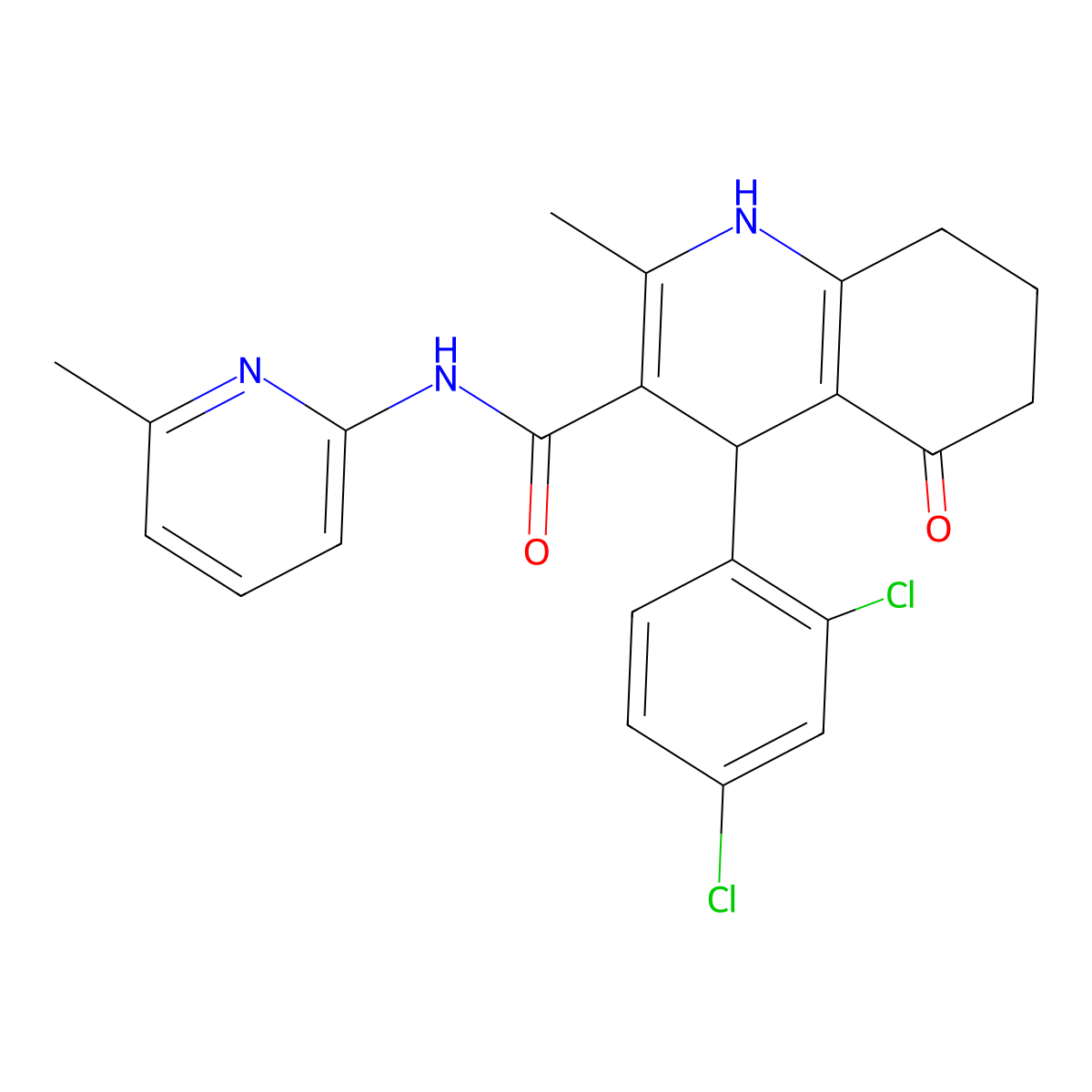 4-(2,4-dichlorophenyl)-2-methyl-N-(6-methyl-2-pyridinyl)-5-oxo-1,4,5,6,7,8-hexahydro-3-quinolinecarboxamide molecular structure, CAS 400845-97-8
