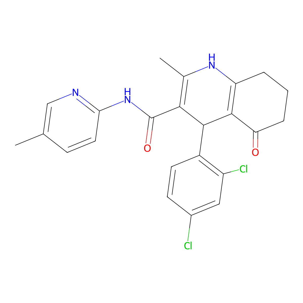 4-(2,4-Dichlorophenyl)-2-methyl-N-(5-methyl-2-pyridinyl)-5-oxo-1,4,5,6,7,8-hexahydro-3-quinolinecarboxamide molecular structure, CAS 400845-98-9