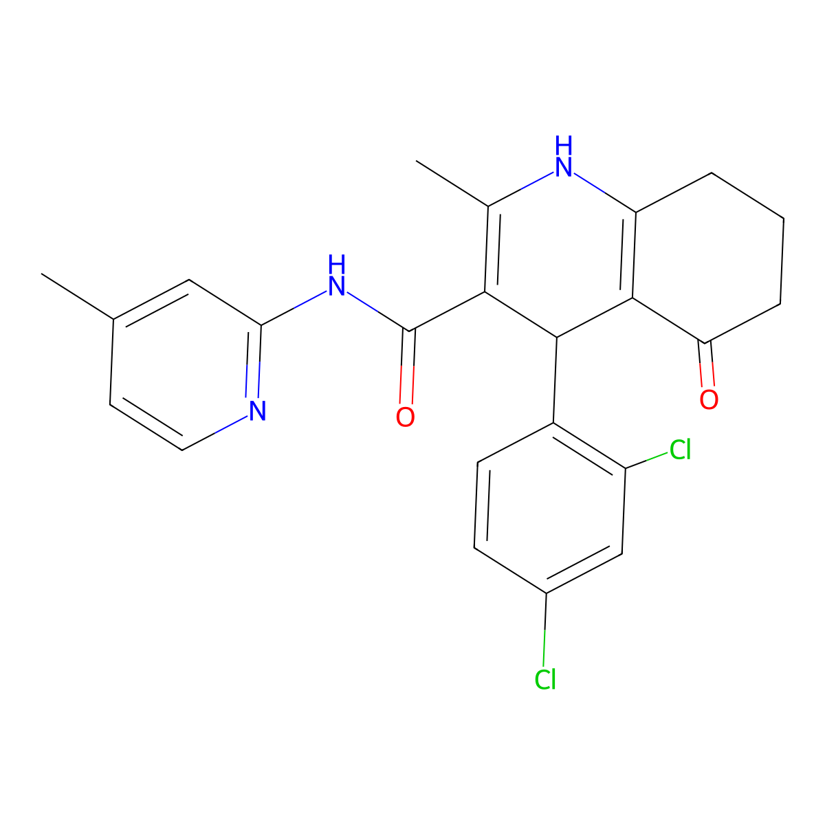 4-(2,4-Dichlorophenyl)-2-methyl-N-(4-methyl-2-pyridinyl)-5-oxo-1,4,5,6,7,8-hexahydro-3-quinolinecarboxamide molecular structure, CAS 400845-99-0