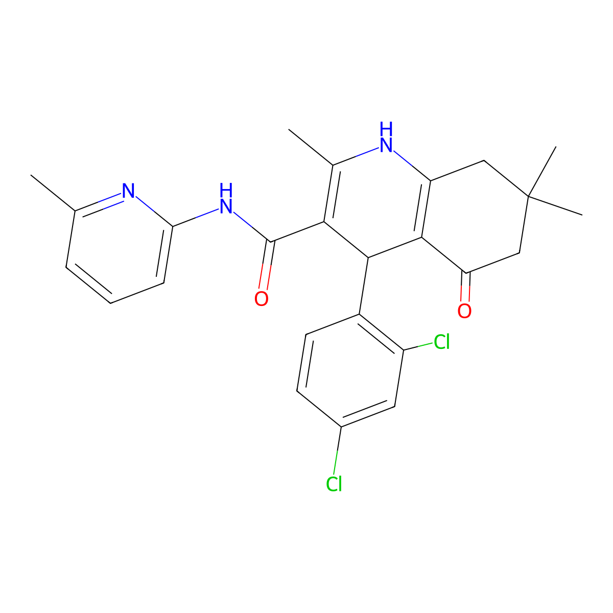 4-(2,4-Dichlorophenyl)-2,7,7-trimethyl-N-(6-methyl-2-pyridinyl)-5-oxo-1,4,5,6,7,8-hexahydro-3-quinolinecarboxamide molecular structure, CAS 400846-03-9