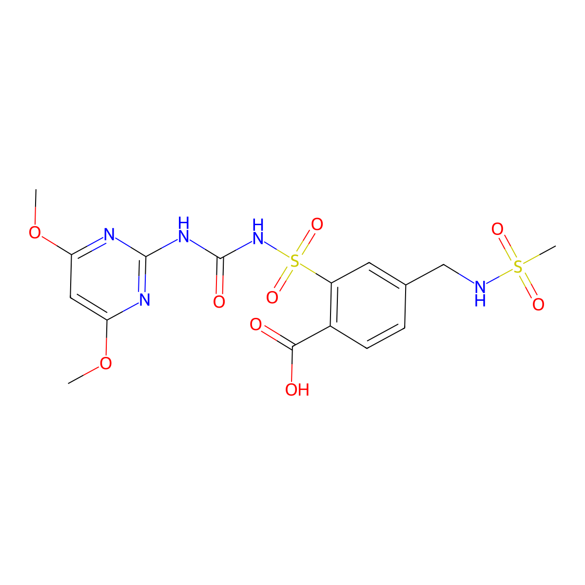 Mesosulfuron molecular structure, CAS 400852-66-6