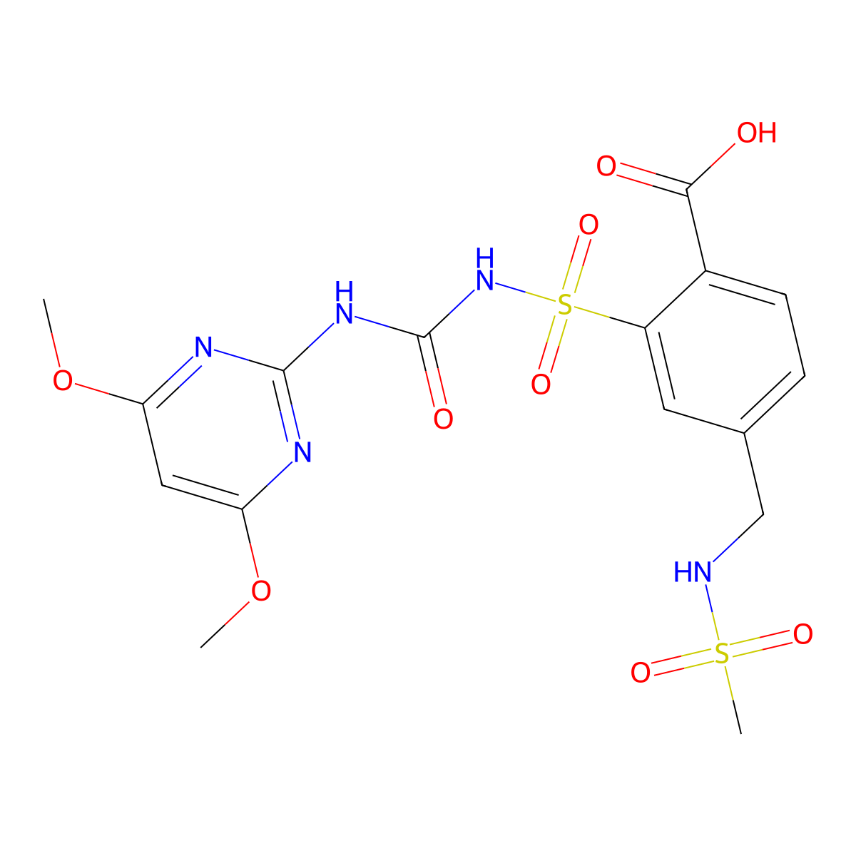 Mesosulfuron molecular structure, CAS 400852-66-6