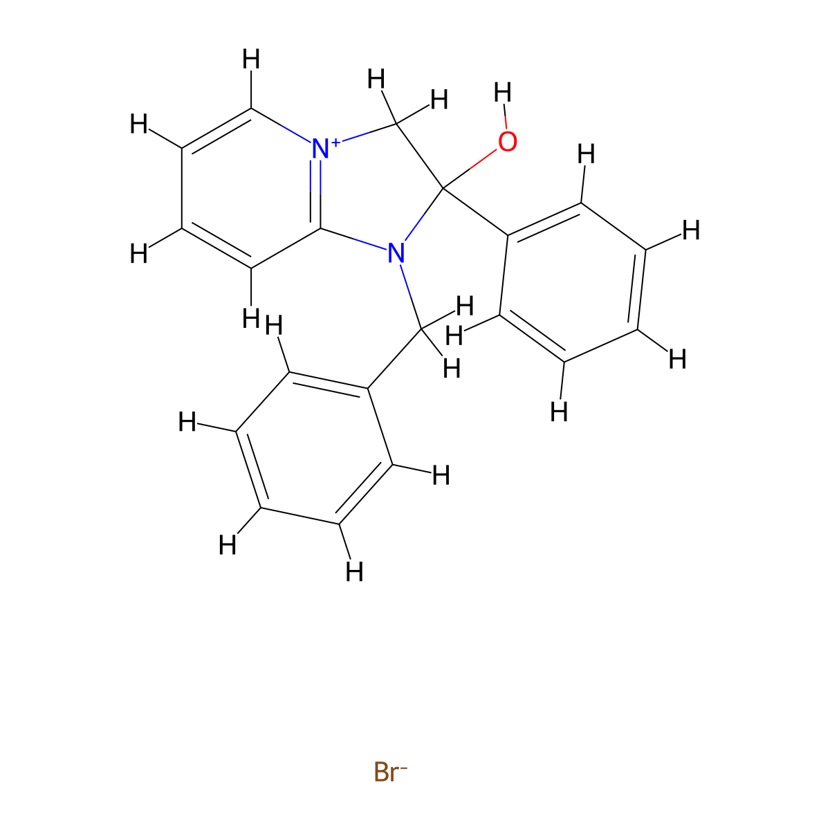 1-Benzyl-2-hydroxy-2-phenyl-2,3-dihydroimidazo[1,2-a]pyridin-1-ium bromide molecular structure, CAS 400856-57-7