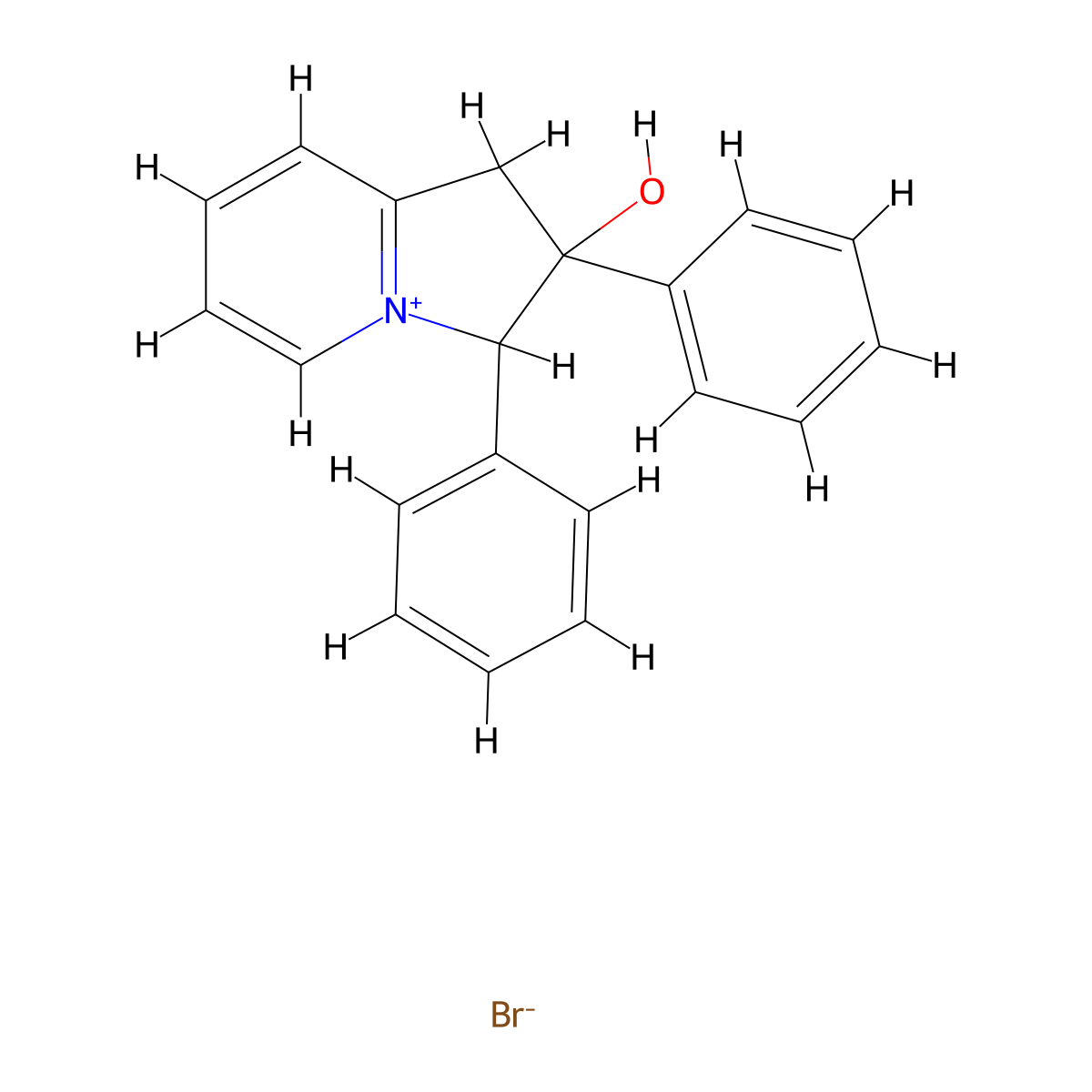 2-Hydroxy-2,3-diphenyl-2,3-dihydro-1H-indolizinylium molecular structure, CAS 400856-60-2