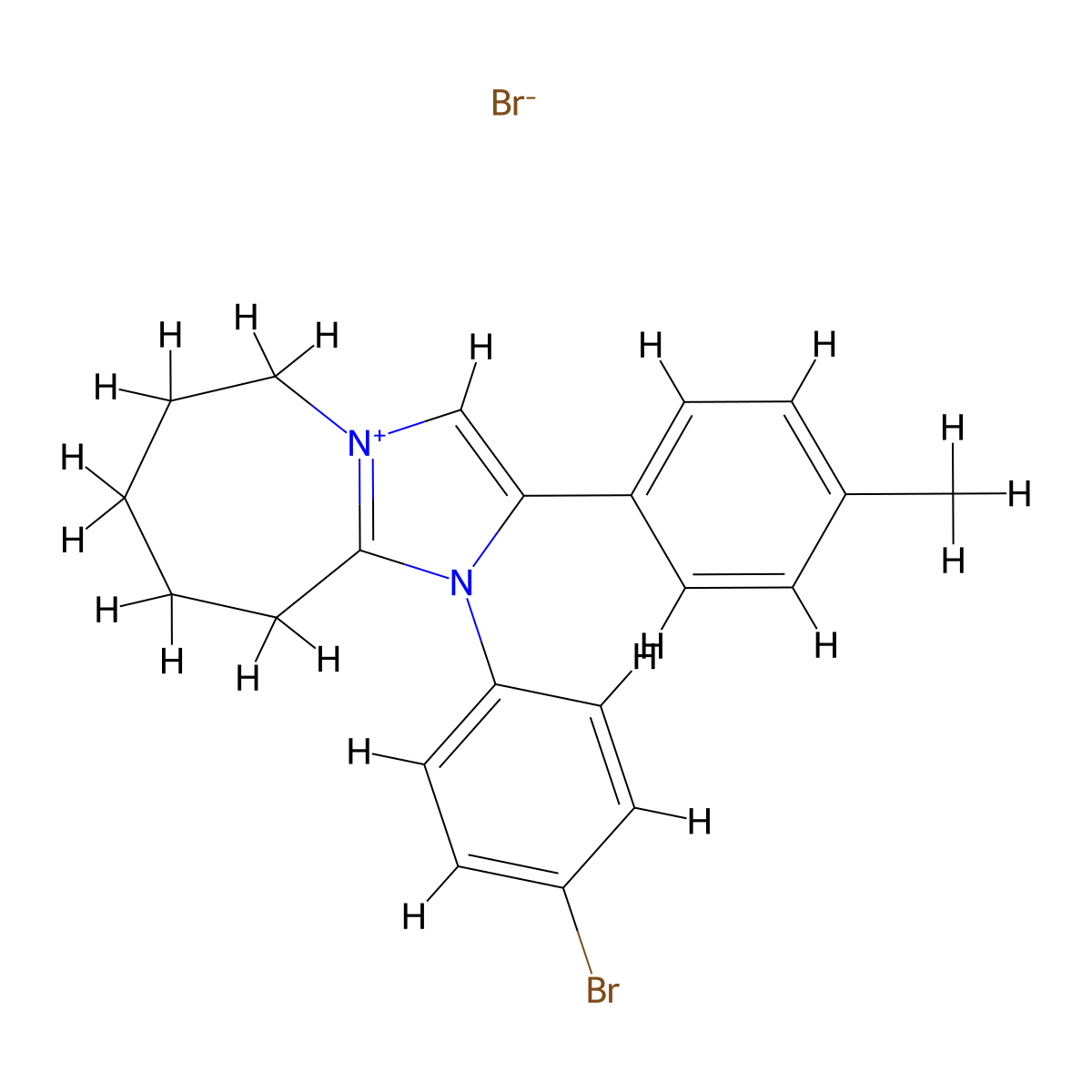 1-(4-bromophenyl)-2-(p-tolyl)-6,7,8,9-tetrahydro-5H-imidazo[1,2-a]azepin-1-ium bromide molecular structure, CAS 400856-73-7