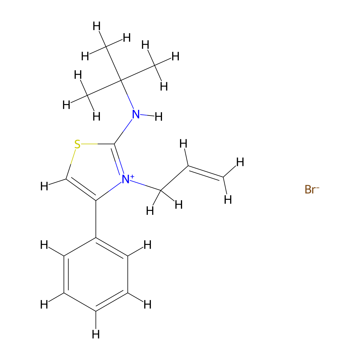 3-Allyl-2-(tert-butylamino)-4-phenylthiazol-3-ium bromide molecular structure, CAS 400856-81-7
