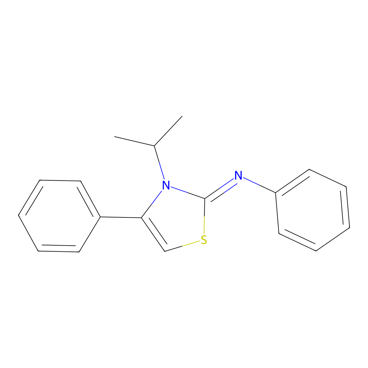 3-(Methylethyl)-4-phenyl-2-(phenylazamethylene)-1,3-thiazoline molecular structure, CAS 400856-83-9