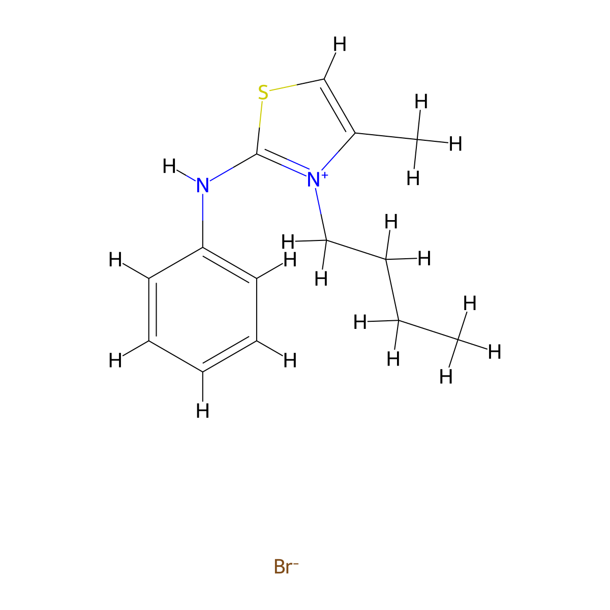 3-Butyl-4-methyl-2-(phenylamino)thiazol-3-ium bromide molecular structure, CAS 400856-87-3