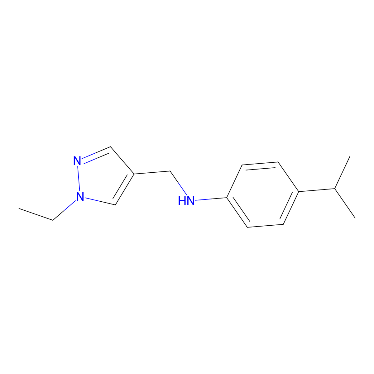 N-((1-Ethyl-1H-pyrazol-4-yl)methyl)-4-isopropylaniline molecular structure, CAS 400858-56-2