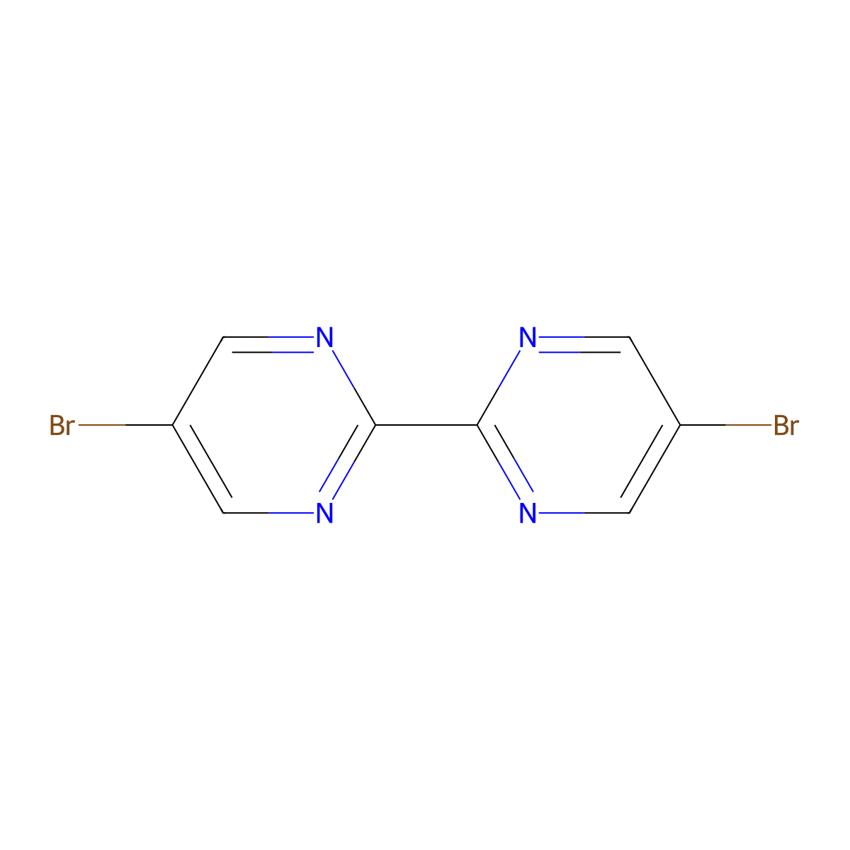 2,2'-Bipyrimidine, 5,5'-dibromo- molecular structure, CAS 400859-09-8