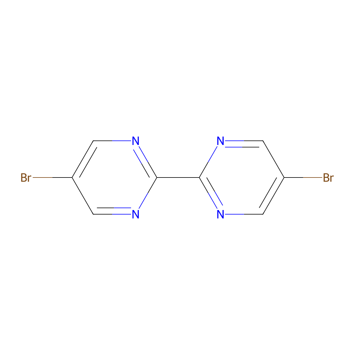 2,2'-Bipyrimidine, 5,5'-dibromo- molecular structure, CAS 400859-09-8