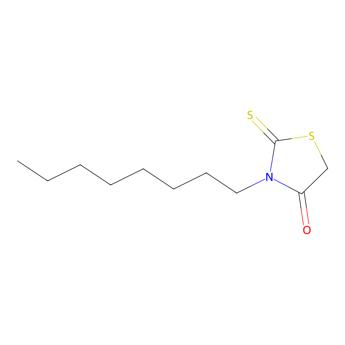 3-Octyl-2-thioxo-1,3-thiazolidin-4-one molecular structure, CAS 40086-09-7