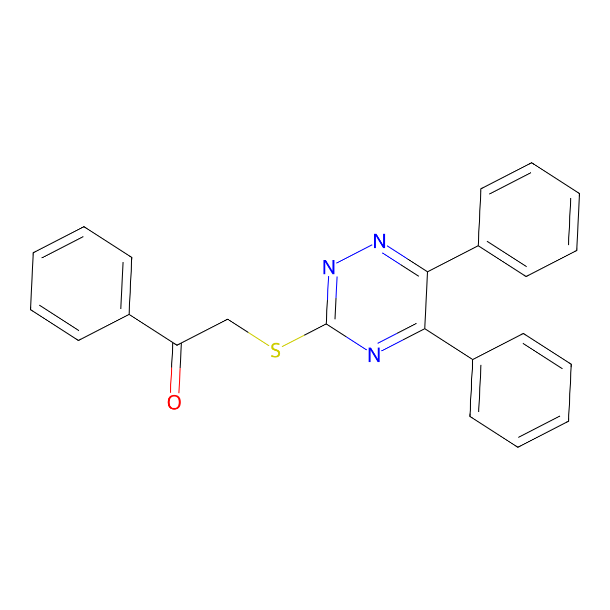 2-[(5,6-Diphenyl-1,2,4-triazin-3-yl)sulfanyl]-1-phenylethanone molecular structure, CAS 400863-87-8