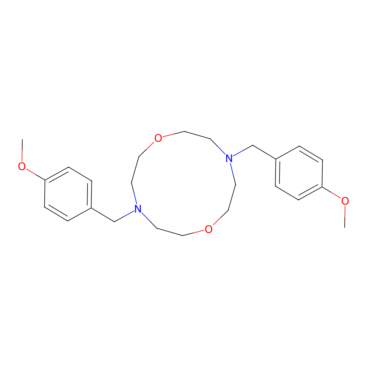 4,10-Bis(4-methoxybenzyl)-1,7-dioxa-4,10-diazacyclododecane molecular structure, CAS 400866-35-5