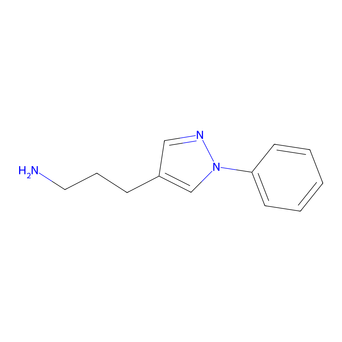 3-(1-phenyl-1H-pyrazol-4-yl)propan-1-amine molecular structure, CAS 400866-46-8
