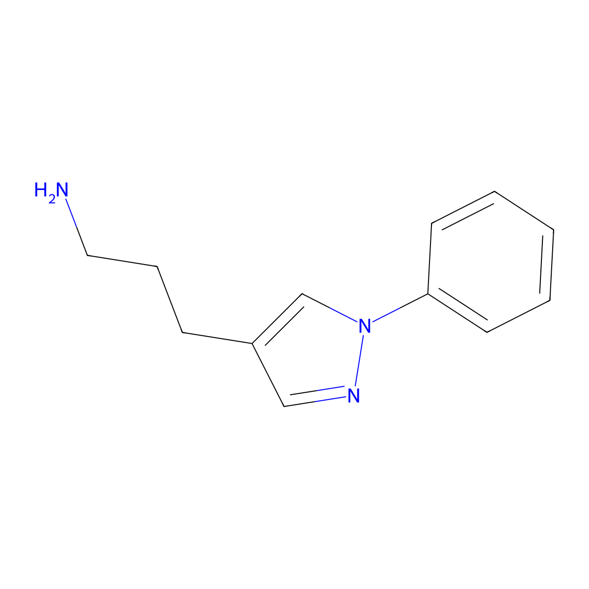 3-(1-phenyl-1H-pyrazol-4-yl)propan-1-amine molecular structure, CAS 400866-46-8